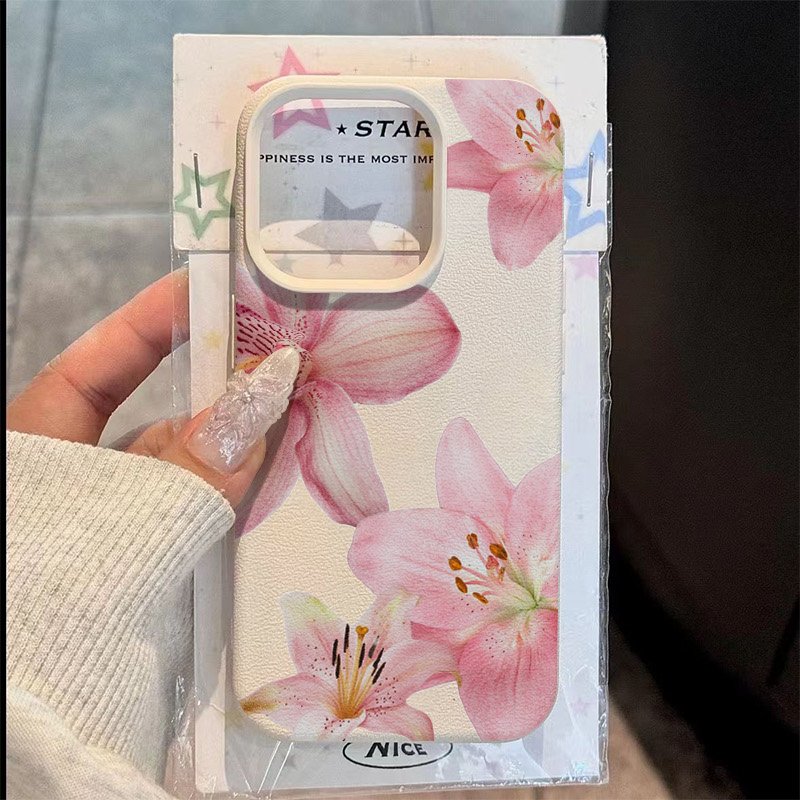 Phone Cases Samsung S23 - Pink Lily Lychee Texture Phone Case