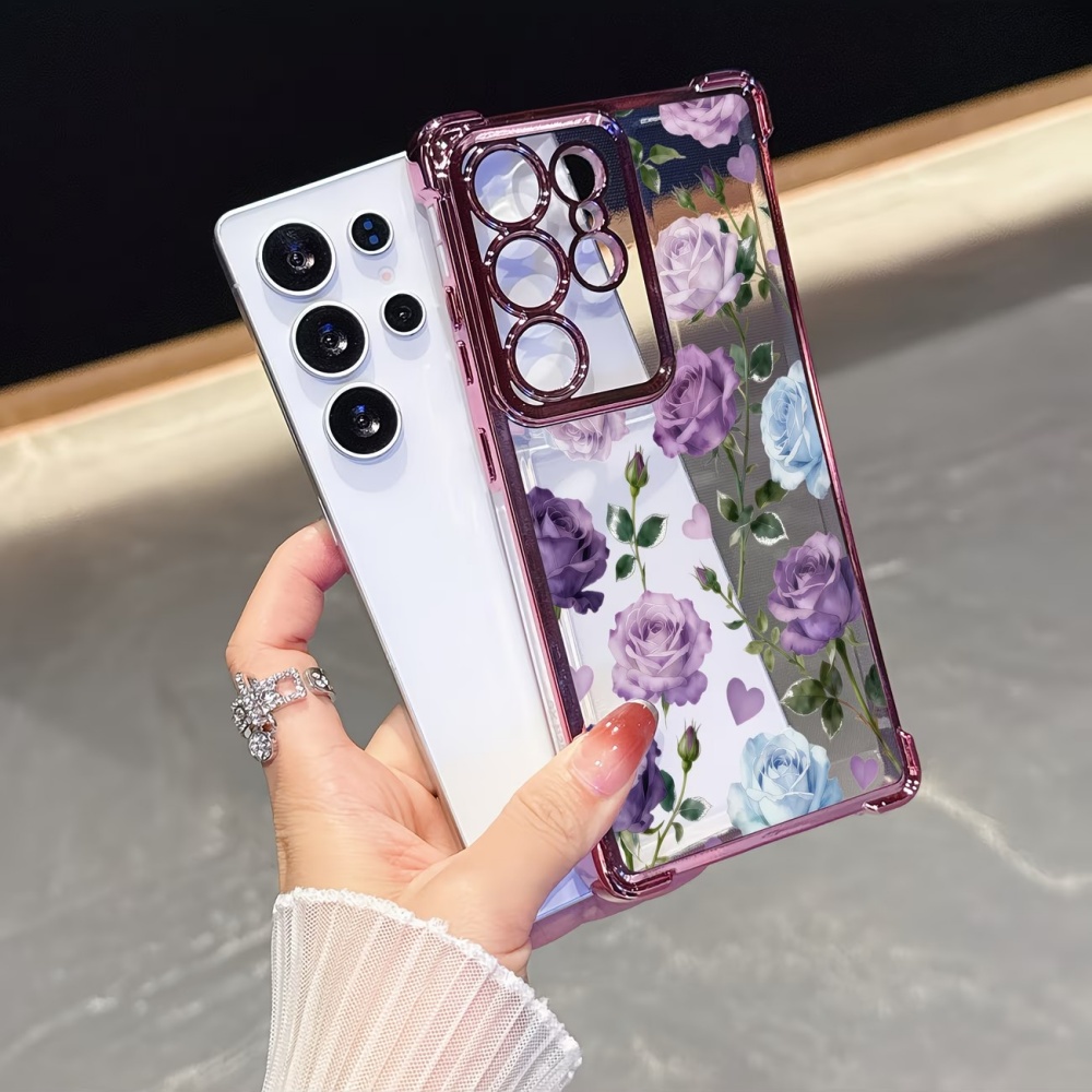 Electroplated Four-Corner Anti - Phone Cases Purple ulasan dan harga
