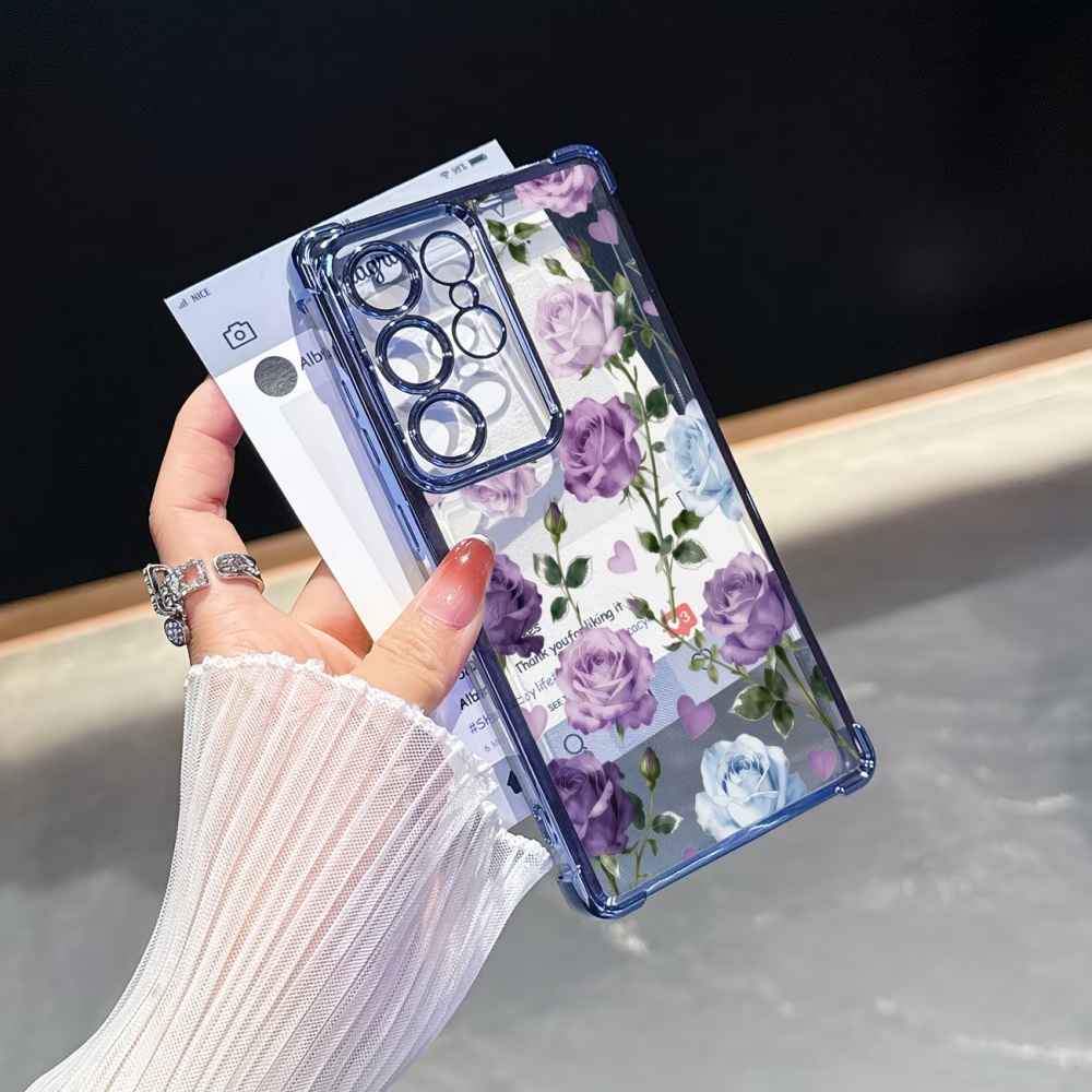 Electroplated Four-Corner Anti - Phone Cases Purple ulasan dan harga