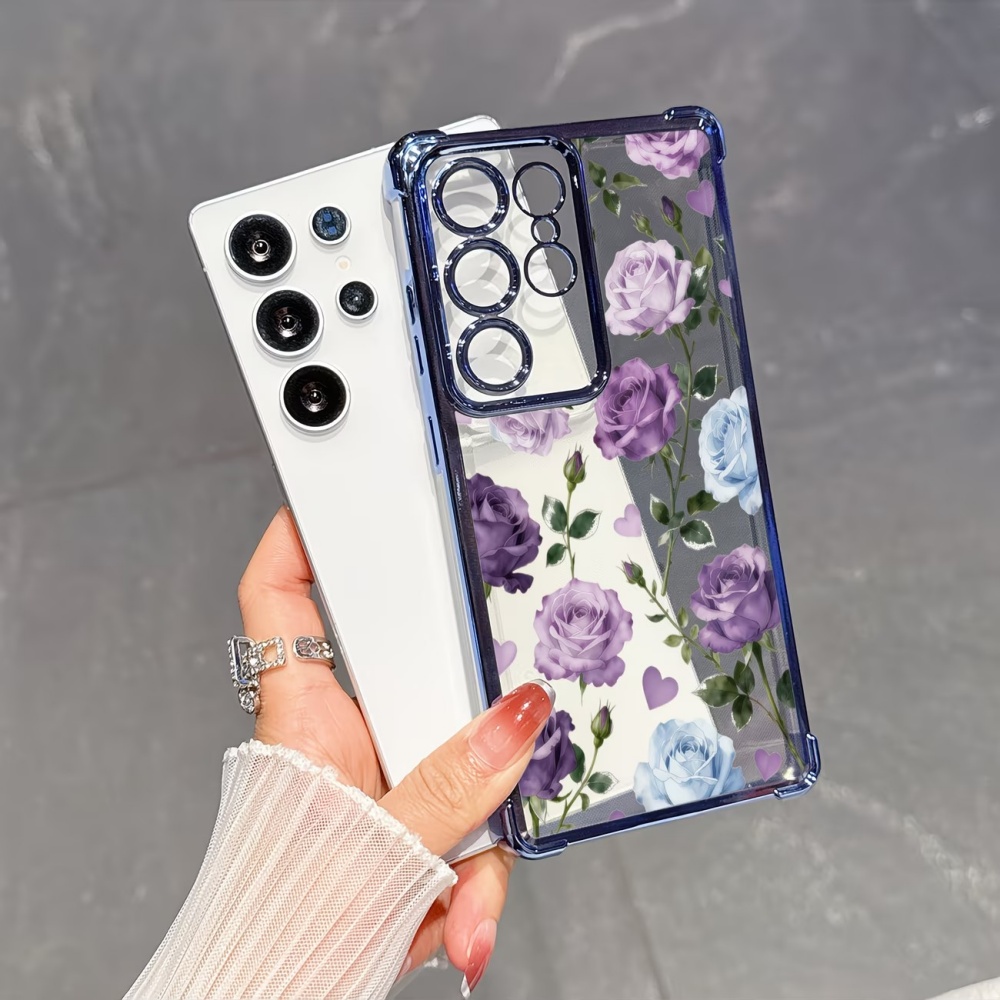 Electroplated Four-Corner Anti - Phone Cases Purple ulasan dan harga