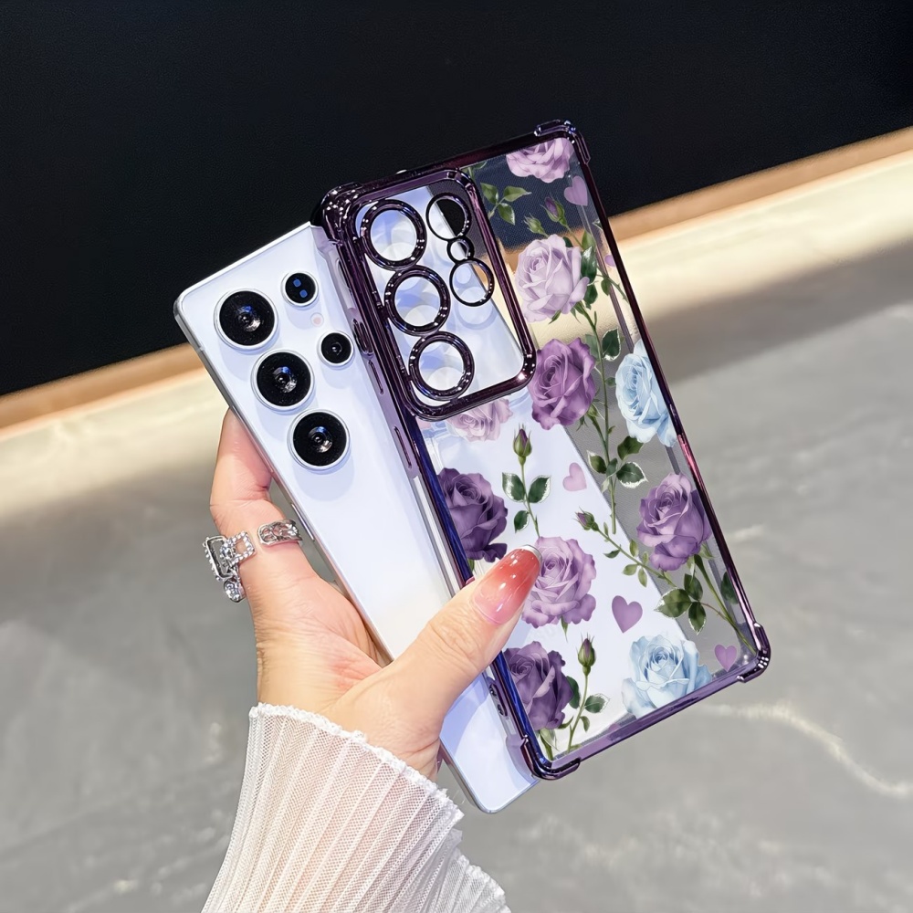 Electroplated Four-Corner Anti - Phone Cases Purple ulasan dan harga