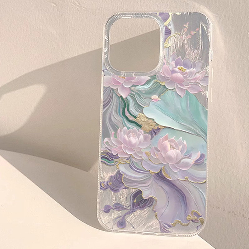 Dreamy Purple Lotus Print Aest - Phone Cases Purple ulasan dan harga