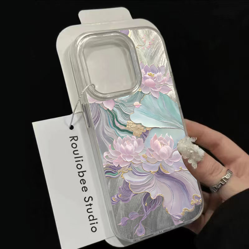Dreamy Purple Lotus Print Aest - Phone Cases Purple ulasan dan harga