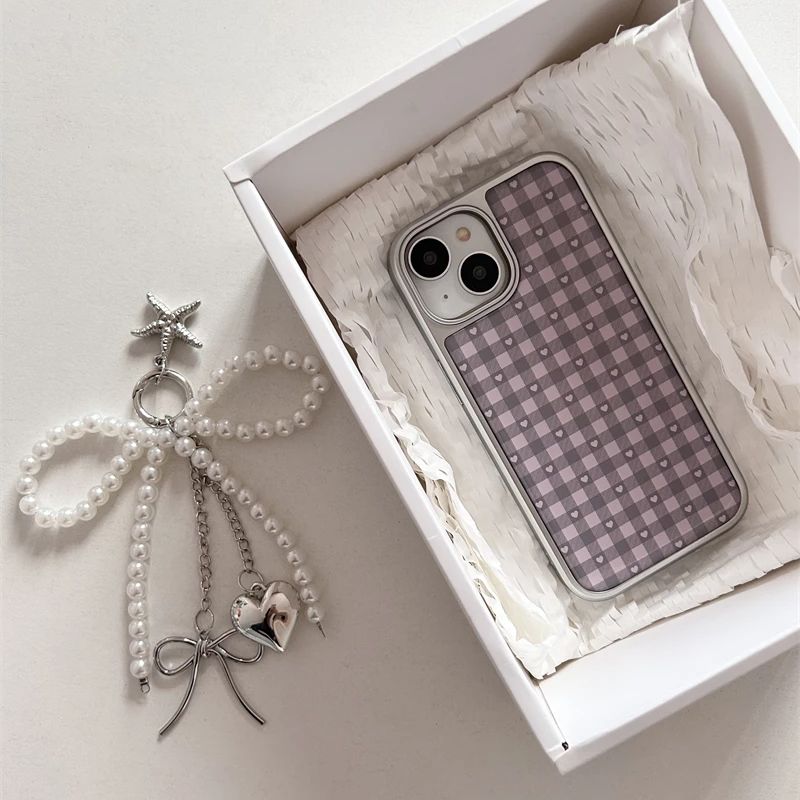 Pink Purple Heart-Shaped Check - Phone Cases Cool Girl ulasan dan harga