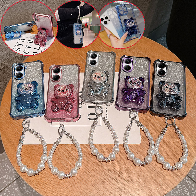 Cute Bear Cartoon Holder Pearl - Phone Cases Oppo ulasan dan harga