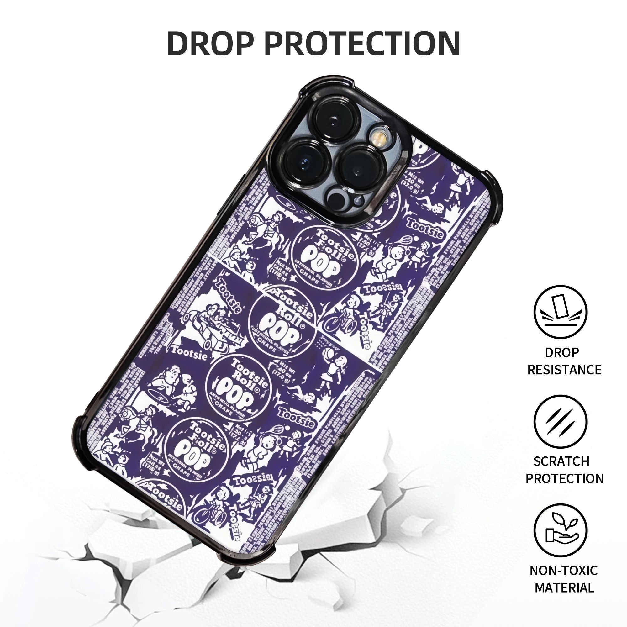 Retro Purple & White Phone Cas - Phone Cases Purple ulasan dan harga