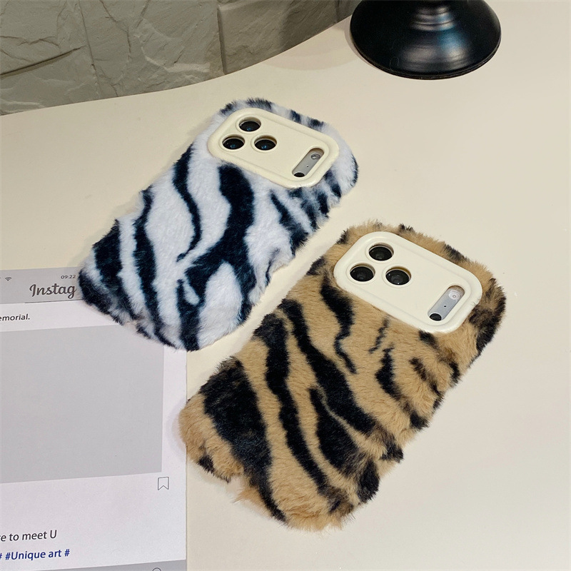 Luxury Zebra Pattern Fluffy Pl - Phone Cases Iphone 14 ulasan dan harga