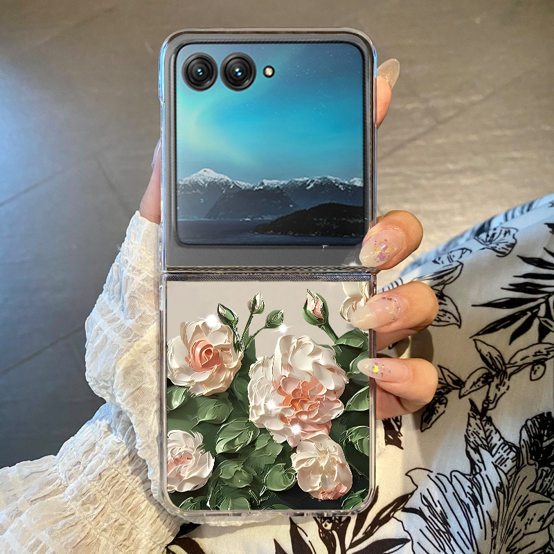 White Flowers Pattern Phone Ca - Phone Cases Hard ulasan dan harga