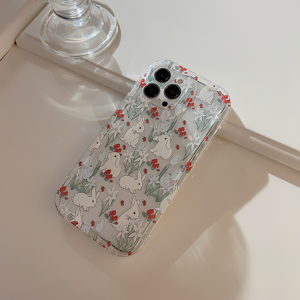 Cute Cartoon Bunny Flower Tran - Phone Cases Cute Iphone 14 ulasan dan harga