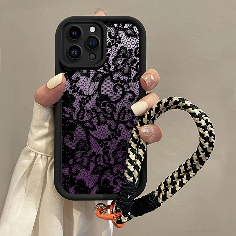 Black Purple Lace Hang Strap P - Phone Cases Purple ulasan dan harga