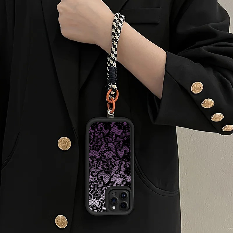Black Purple Lace Hang Strap P - Phone Cases Purple ulasan dan harga