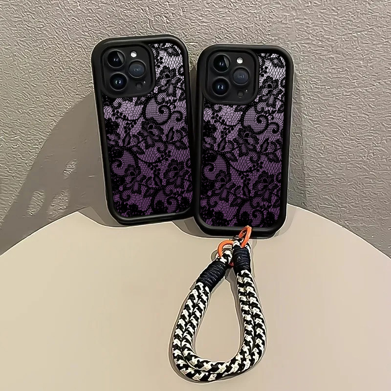Black Purple Lace Hang Strap P - Phone Cases Purple ulasan dan harga
