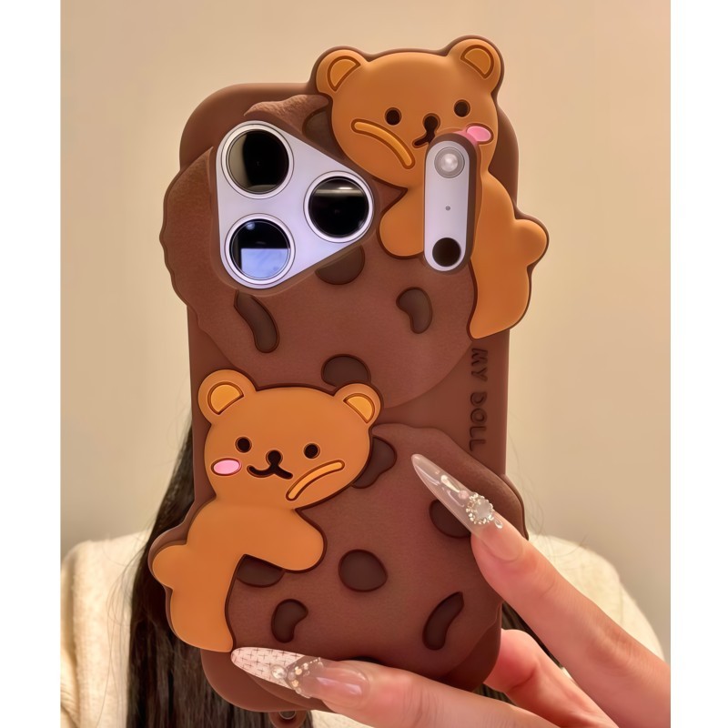 3D Cartoon Kawaii Biscuit Bear - Phone Cases Cool Girl ulasan dan harga