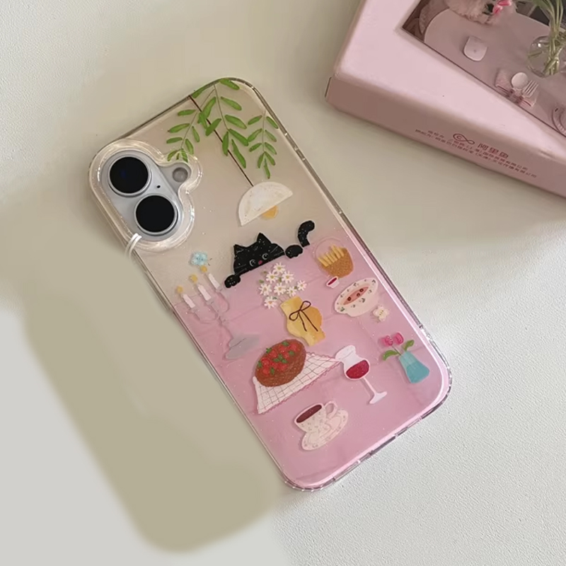 Ins Girl Cute Dining Table Lit - Phone Cases Cool Girl ulasan dan harga