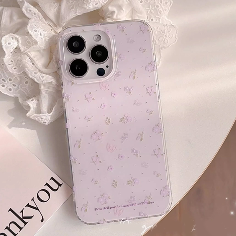 Ins Korean Purple Floral Gentl - Phone Cases Purple ulasan dan harga