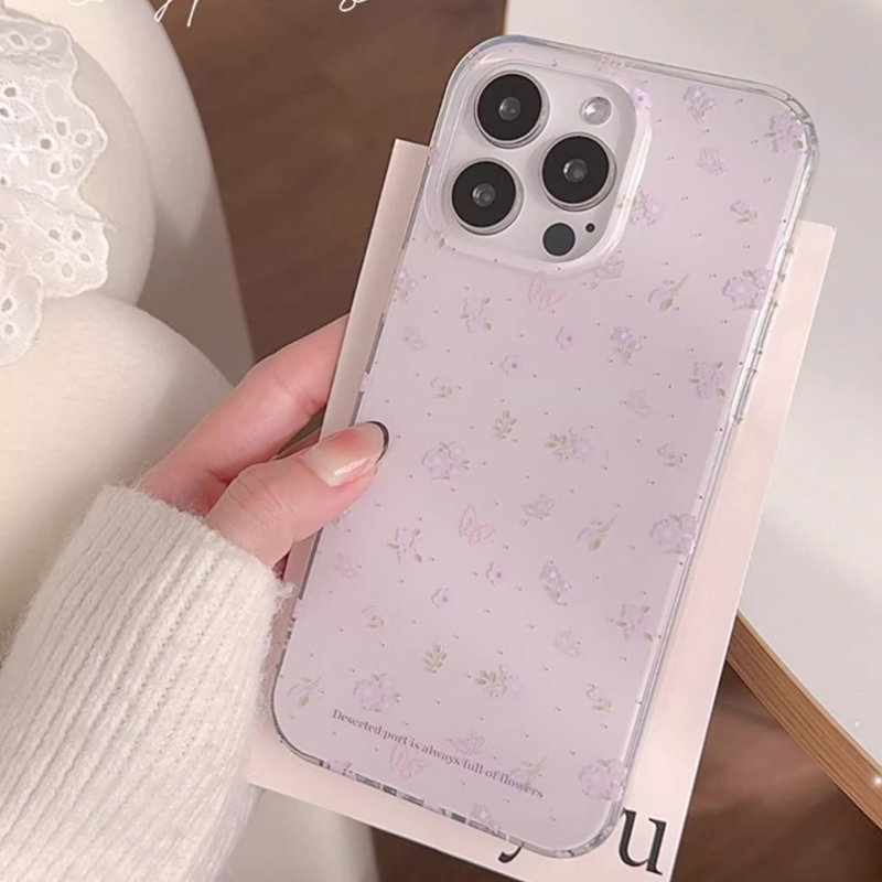 Ins Korean Purple Floral Gentl - Phone Cases Purple ulasan dan harga