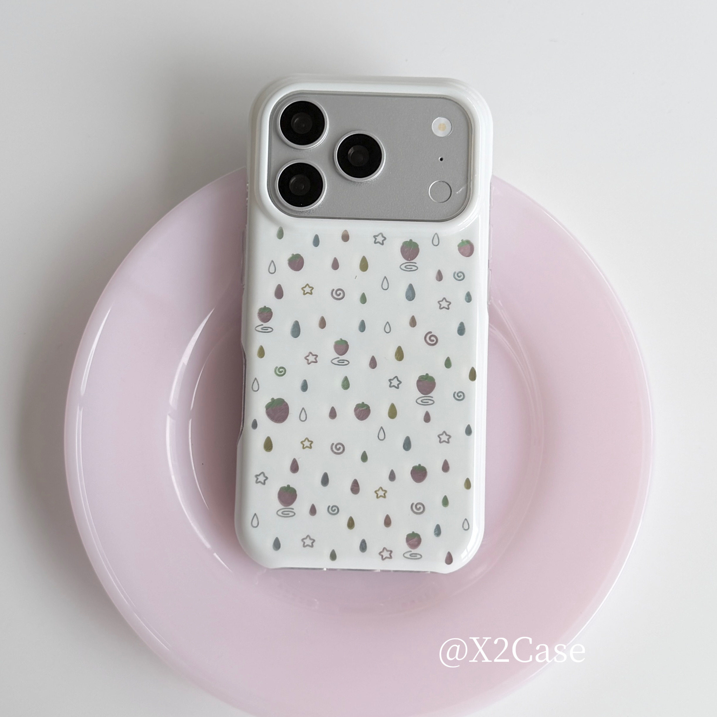 Cute White Raindrops Strawberr - Phone Cases Cute Iphone 14 ulasan dan harga