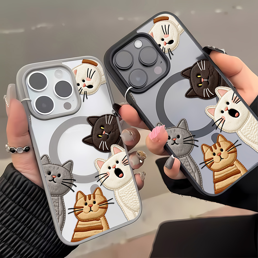 Cute Faux Embroidery Cat Phone - Phone Cases Cute Iphone 14 ulasan dan harga