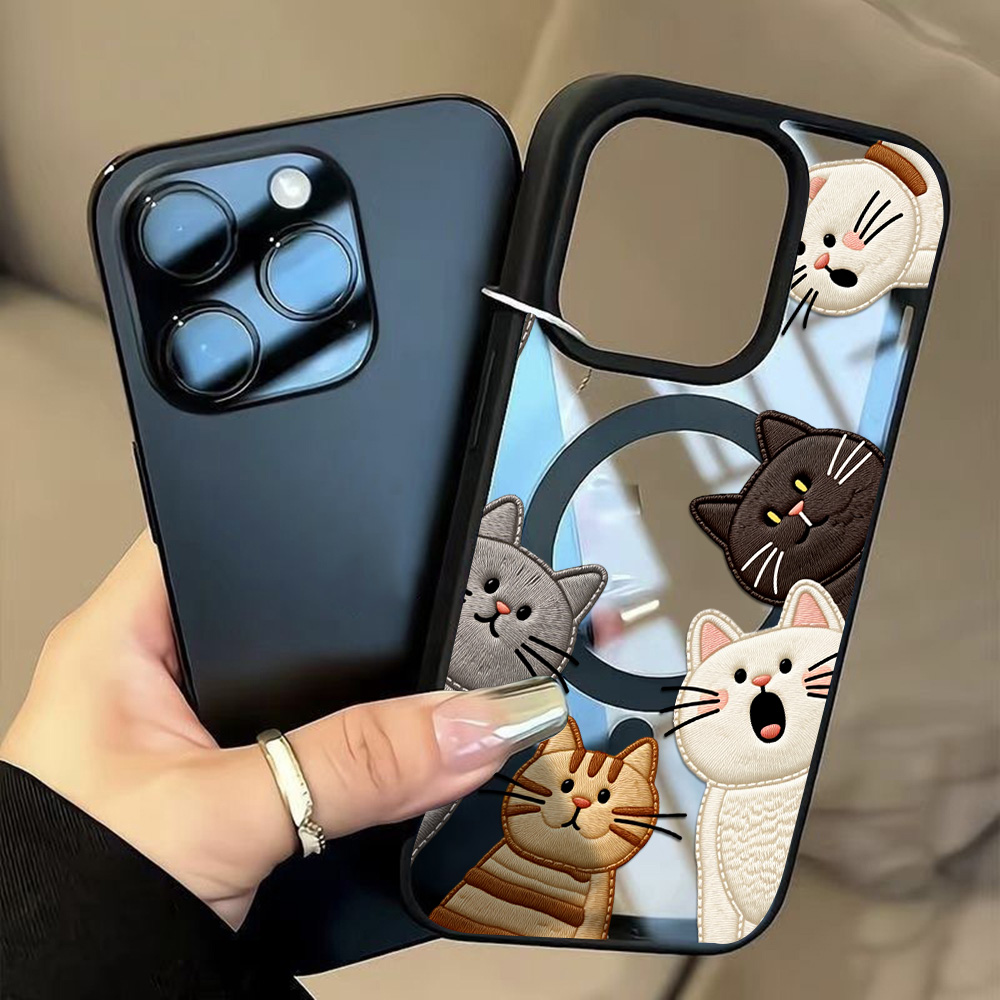 Cute Faux Embroidery Cat Phone - Phone Cases Cute Iphone 14 ulasan dan harga
