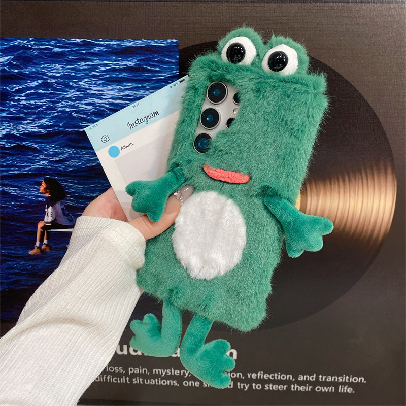 Plush Frog Phone Case, Cute Gr - Phone Cases Samsung S23 ulasan dan harga