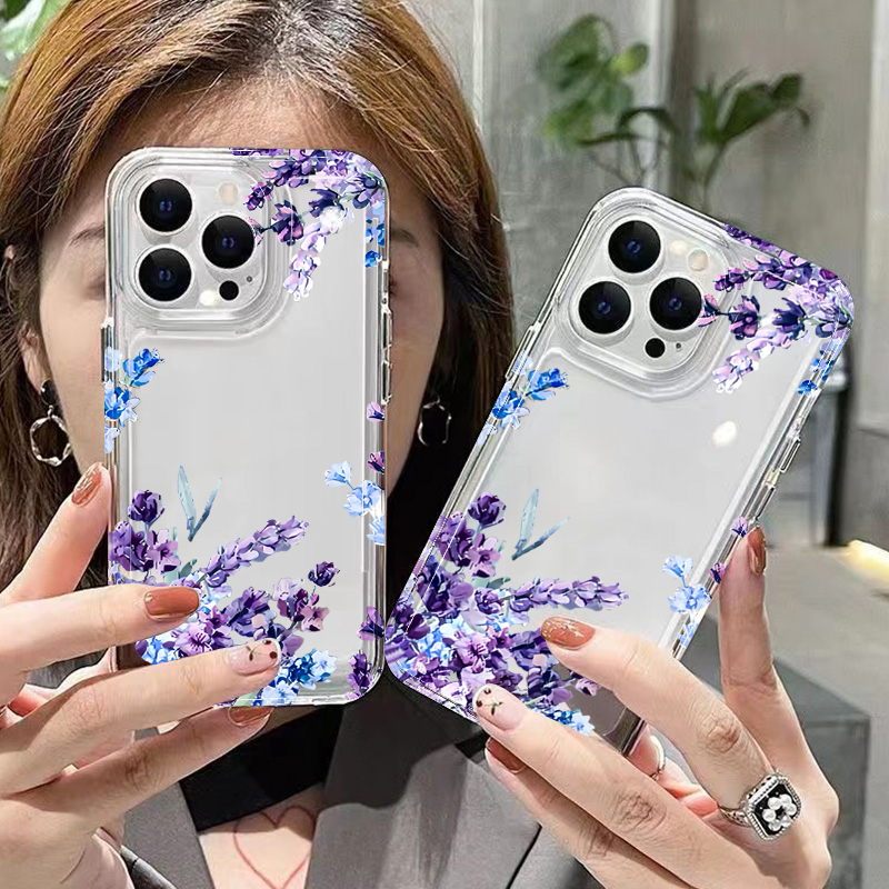 Purple Flower Soft TPU Phone C - Phone Cases Purple ulasan dan harga